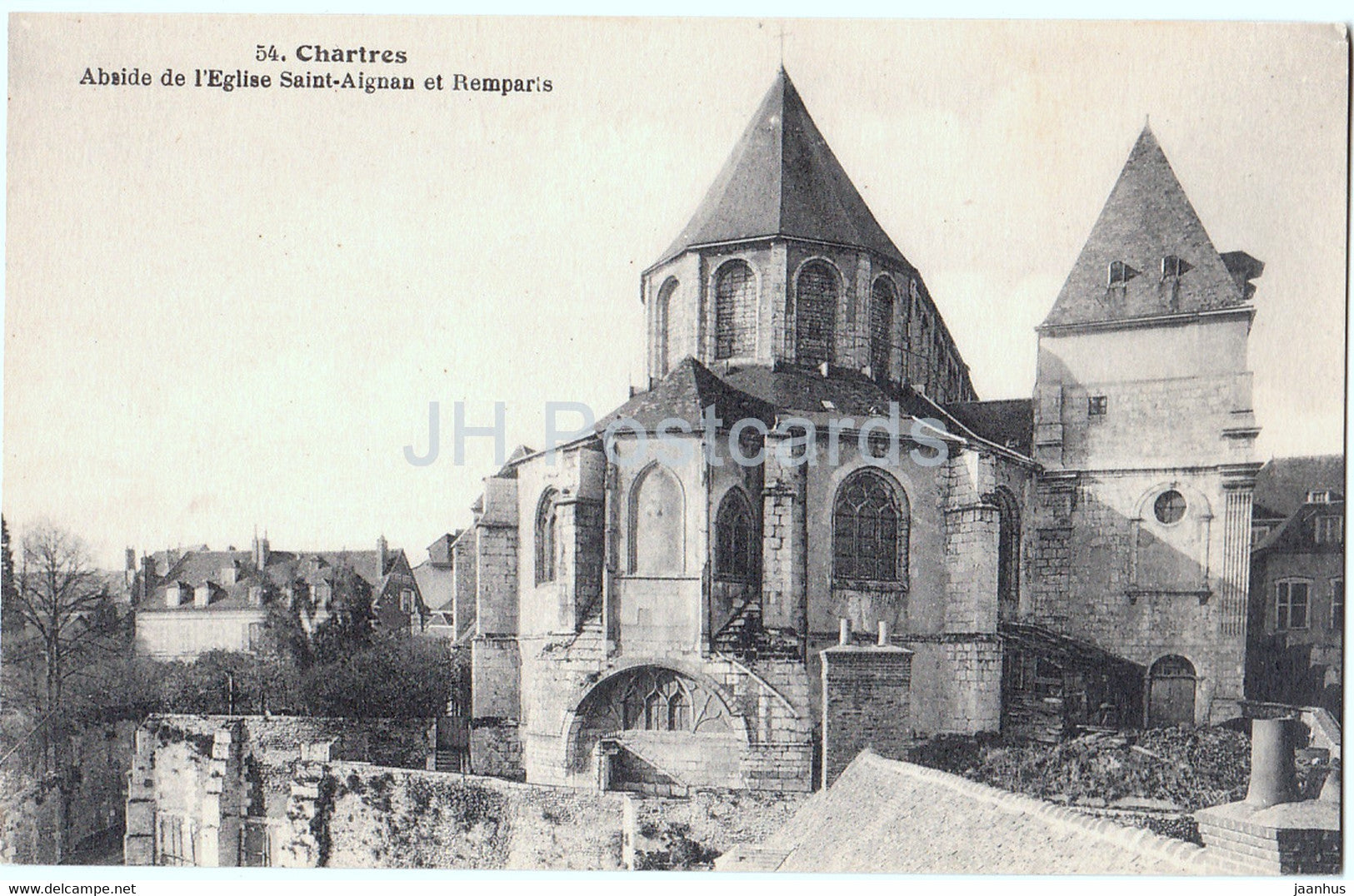 Chartres - Abside de l'Eglise Saint Aignan et Remparts - church - 54 - old postcard - France - unused - JH Postcards