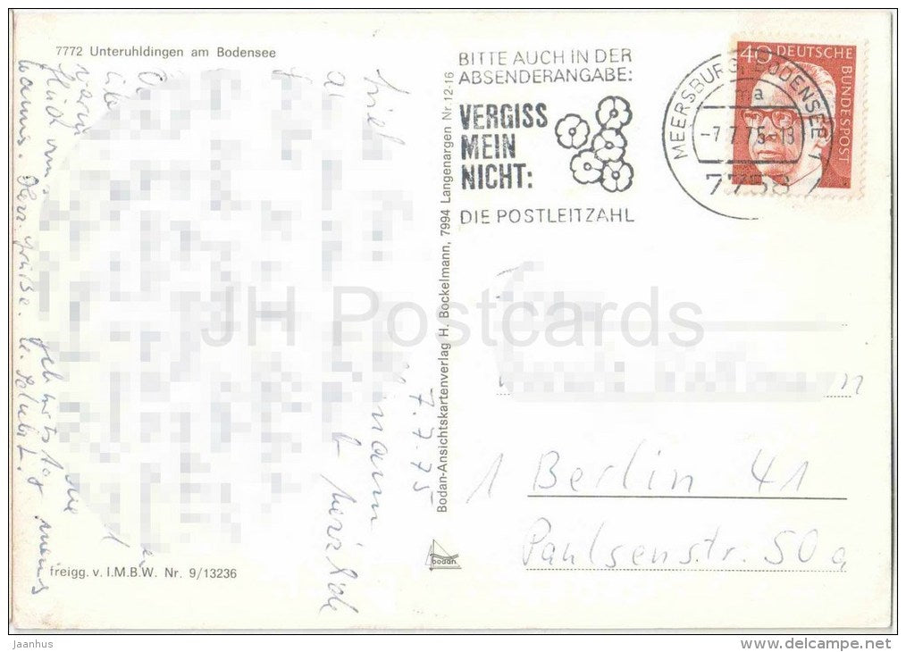 Unteruhldingen am Bodensee - kirche - church - 7772 - Germany - 1975 gelaufen - JH Postcards