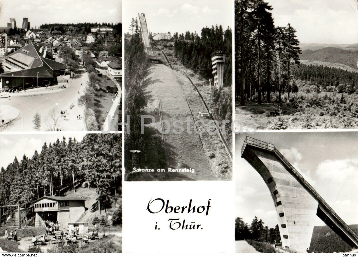 Oberhof i Thur - Schanze am Rennsteig - ski jumping hill - sport - old postcard - Germany DDR - used - JH Postcards