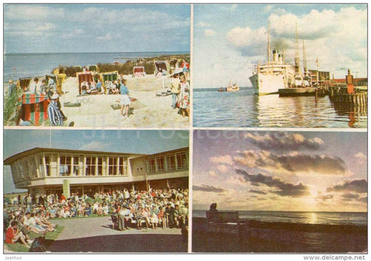 Nordseeheilbad Cuxhaven Döse Duhnen - Strand - beach - ship - Germany - 1959 gelaufen - JH Postcards