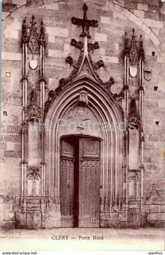 Clery - Porte Nord - La Basilique de Notre Dame - cathedral - old postcard - 1919 - France - used - JH Postcards