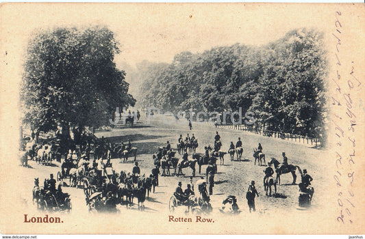 London - Rotten Row - horse - old postcard - 1907 - England - United Kingdom - used - JH Postcards