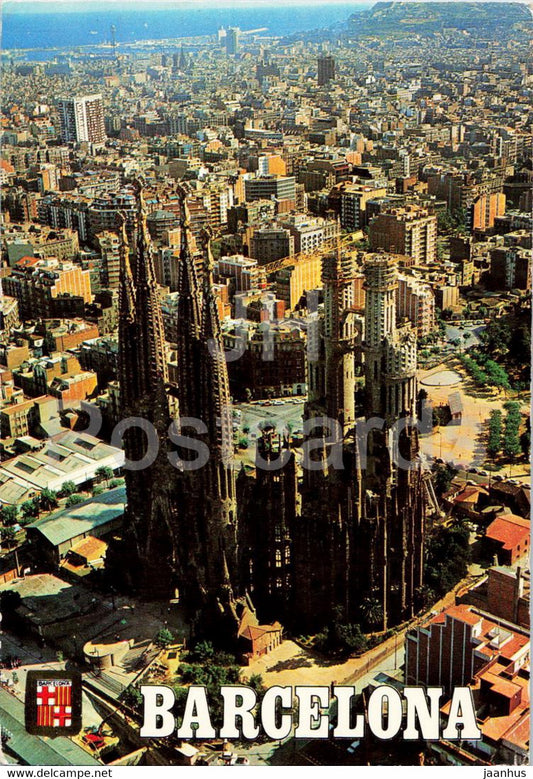 Barcelona - Tempio de la Sagrada Familia - Vista aerea - 266 - 1984 - Spain - used - JH Postcards