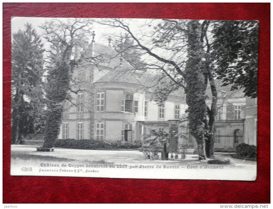 Chateau de Coppet contruit en 1257 par Pierre de Savoie - Cour d`Honneur - 6203 - old postcard - Switzerland - unused - JH Postcards