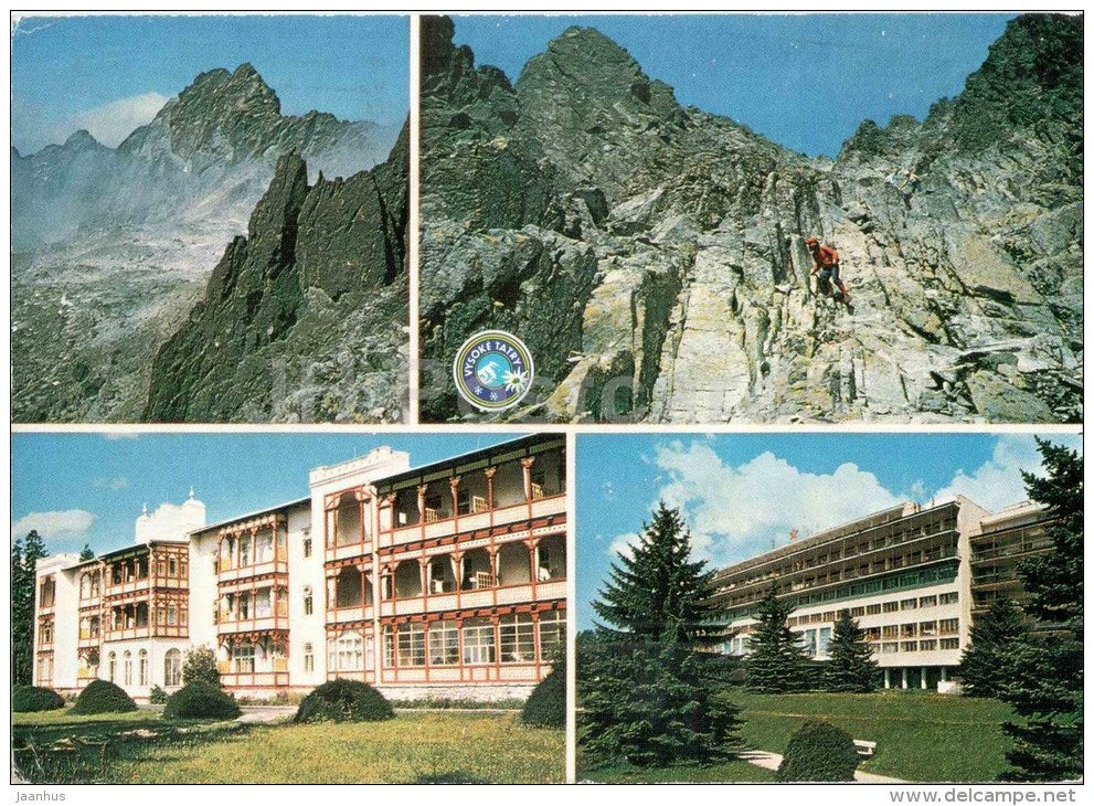 Batizovsky shield - J. Wolker spa - Vysoke Tatry - High Tatras - Czechslovakia - Slovakia - used 1985 - JH Postcards