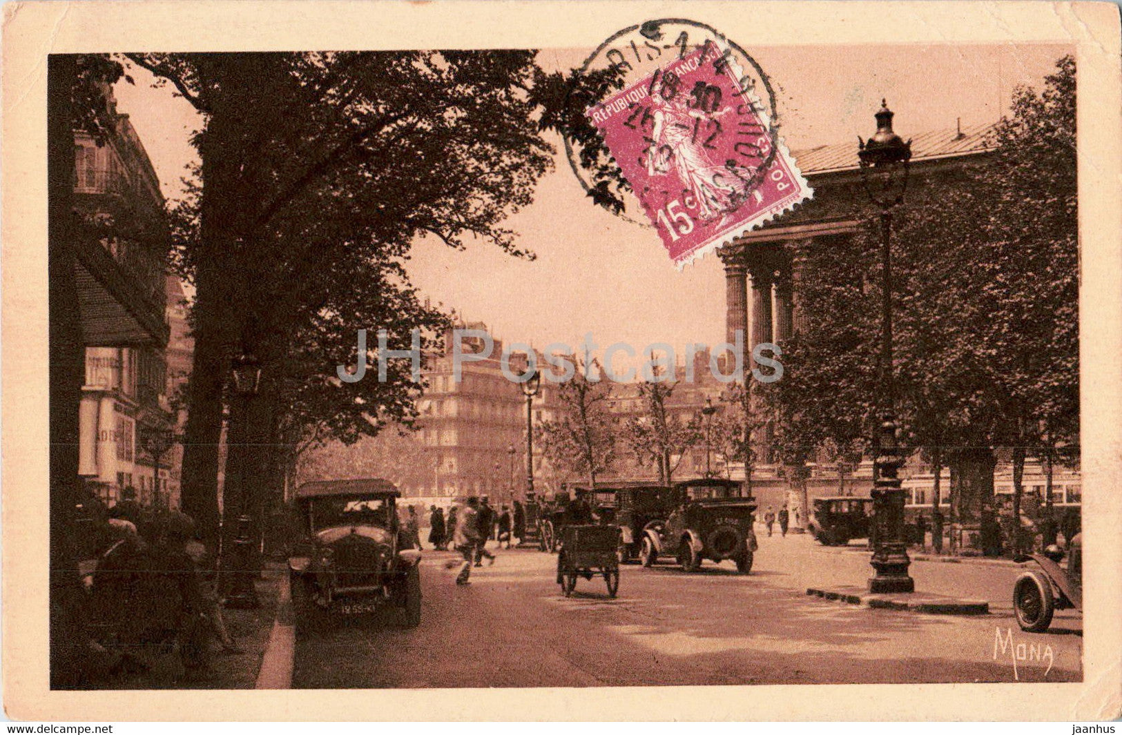 Paris - Les Petits Tableaux de Paris - Le Boulevard de la Madeleine - old car - old postcard - 1932 - France - used - JH Postcards