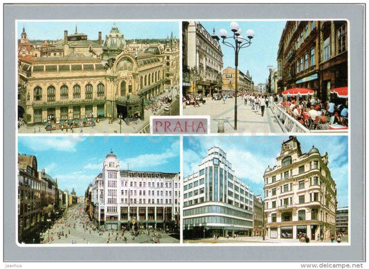 The Municipal Building - Na Prikope - pedestrian zone - 28 October - Praha - Prague - Czechoslovakia - Czech - unused - JH Postcards