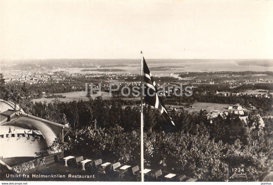 Utsikt fra Holmenkollen Restaurant - 1234 - old postcard - Norway - unused - JH Postcards