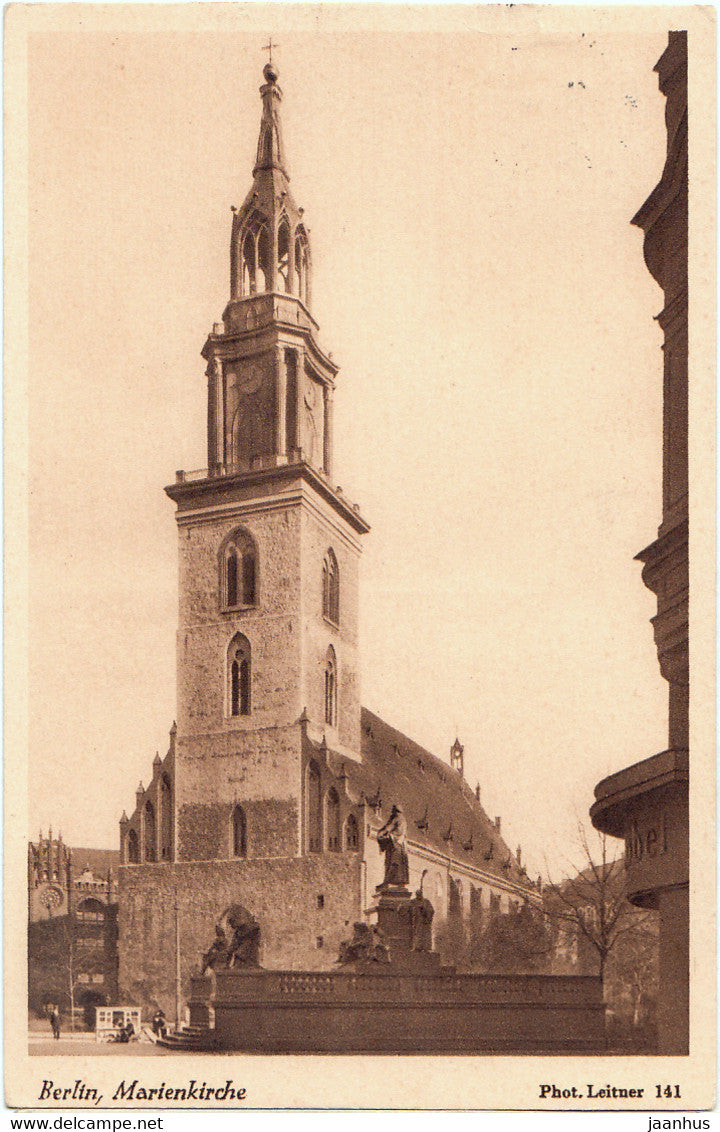 Berlin - Marienkirche - church - old postcard - 1934 - Germany - used - JH Postcards