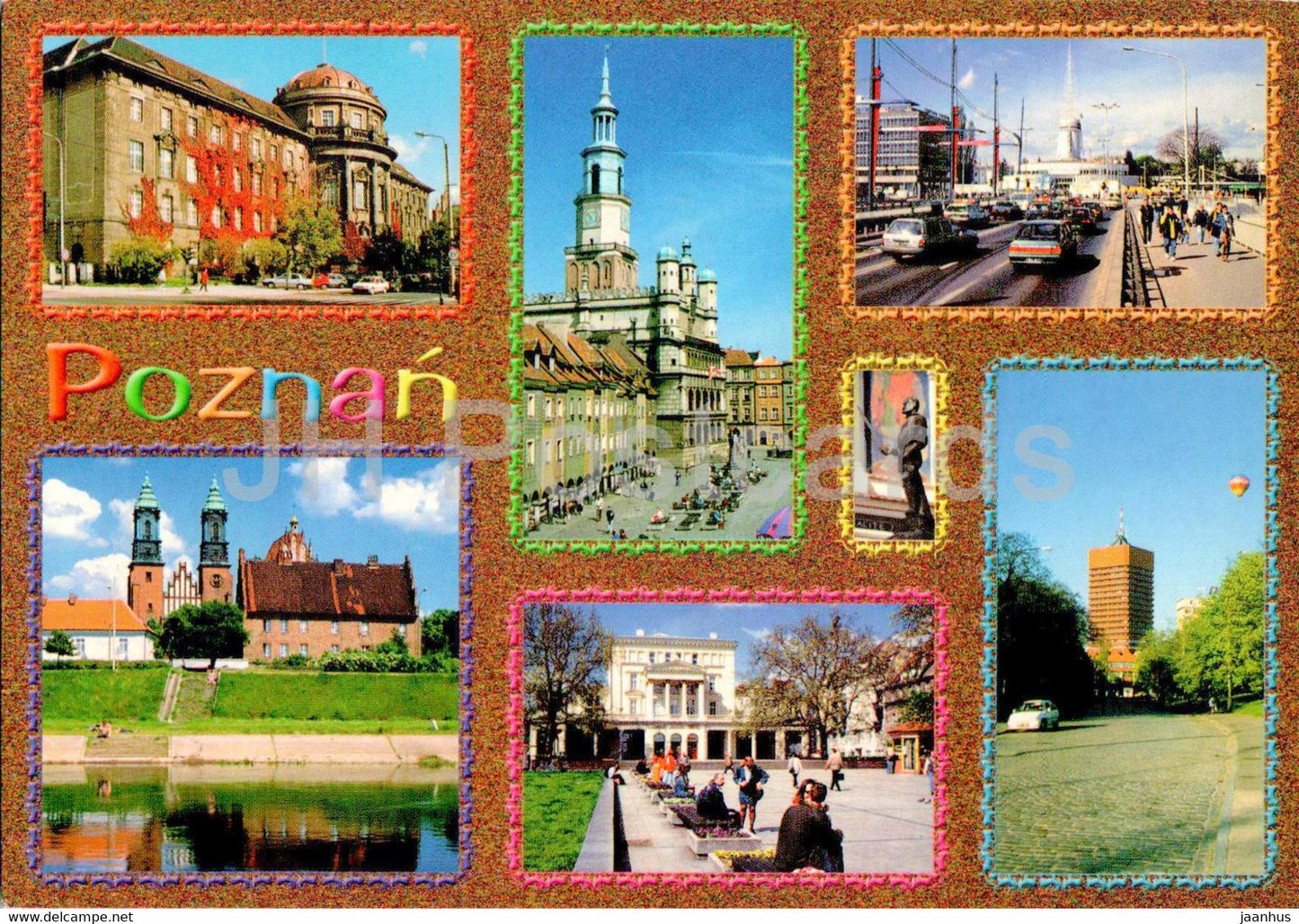 Poznan - Collegium Maius - Town Hall - Site of Poznan International Fair - cathedral - multiview - Poland - unused - JH Postcards