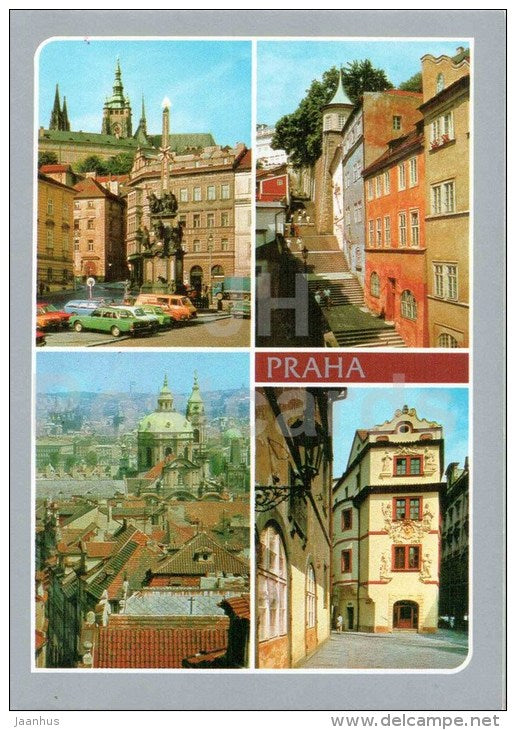 New Castle Steps - Town Hall Square - Church of St. Nicholas - Praha - Prague - Czechoslovakia - Czech - unused - JH Postcards