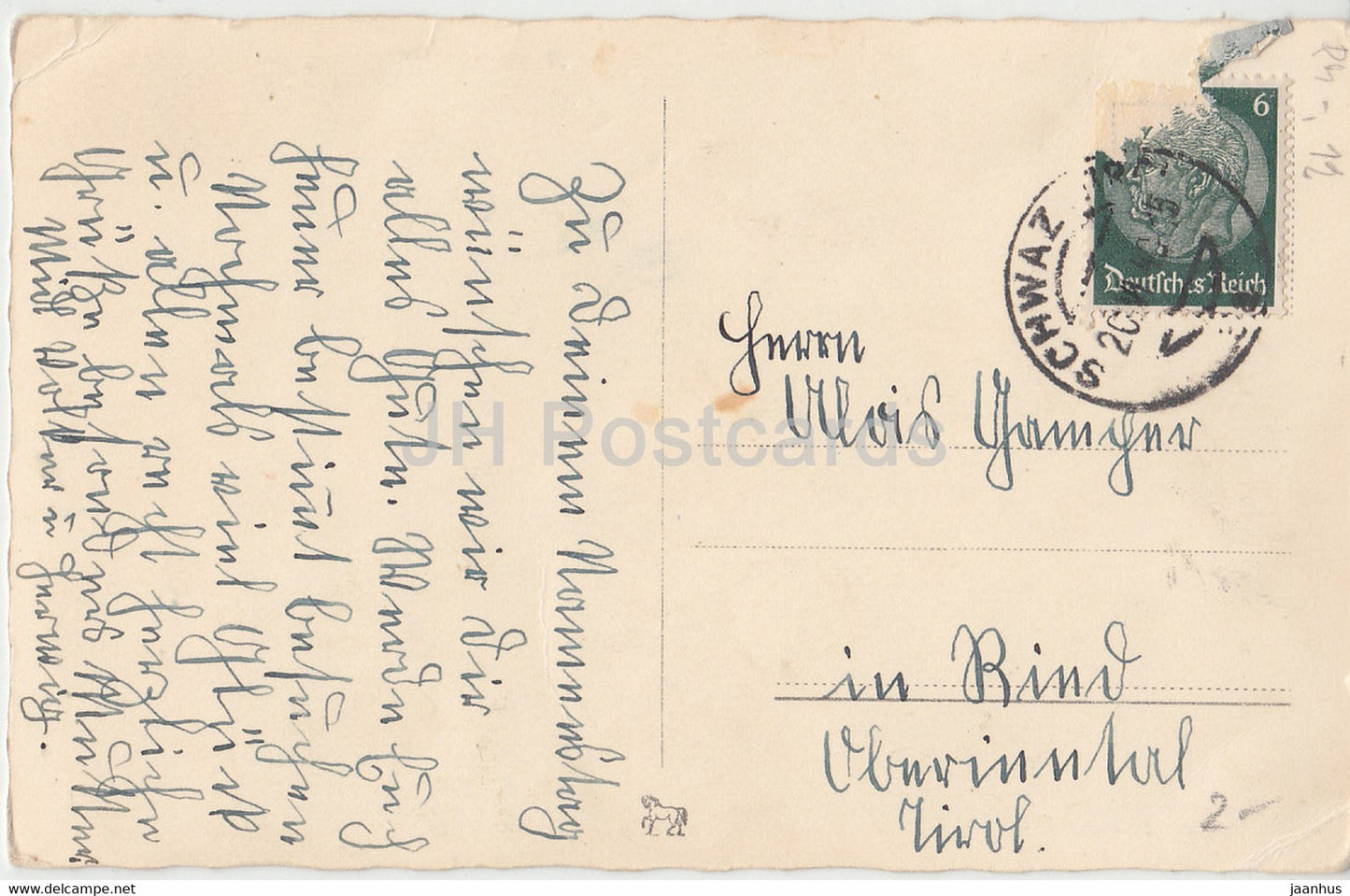 Greeting Card - Herzlichen Gluckwunsch zum Namenstage - boy - 2441/2 - old postcard - 1940 - Germany - used