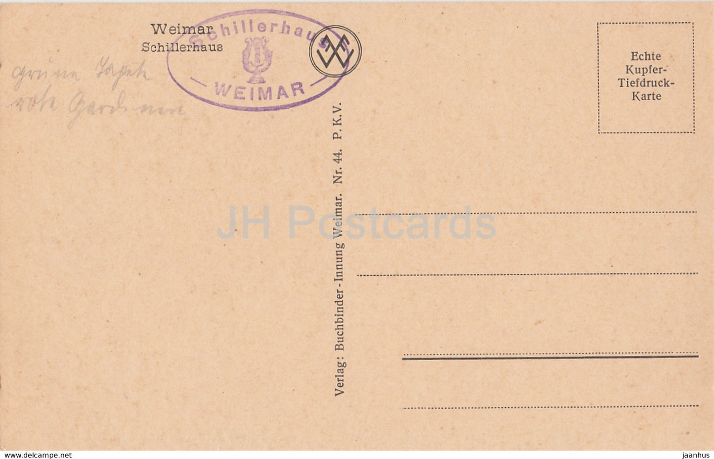 Weimar - Schillerhaus - Schillers Arbeits und Sterbezimmer - 44 - carte postale ancienne - Allemagne - inutilisée