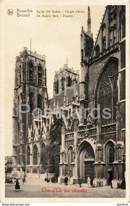 Bruxelles - Brussels - Eglise Ste Gudule - Facade Laterale - church - 28 - old postcard - Belgium - unused - JH Postcards