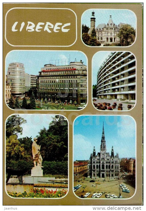 city view - Liberec - Czech - Czechoslovakia - unused - JH Postcards