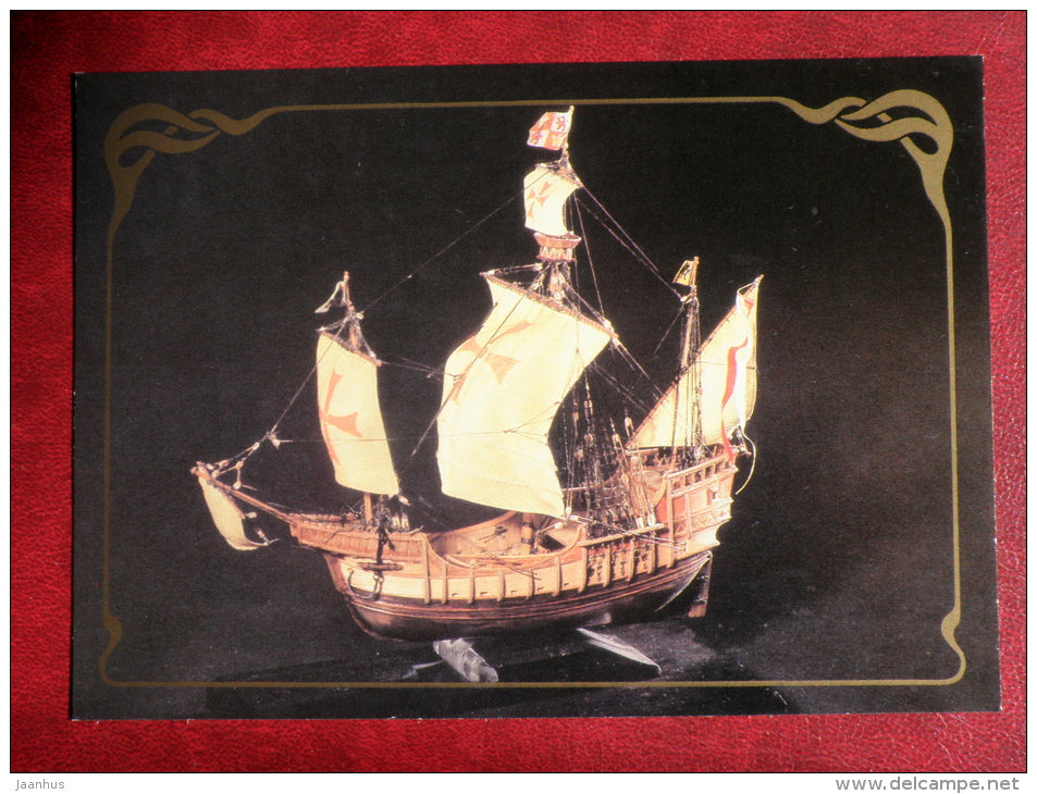 Santa Maria , XV century - model ship - 1988 - Russia USSR - unused - JH Postcards