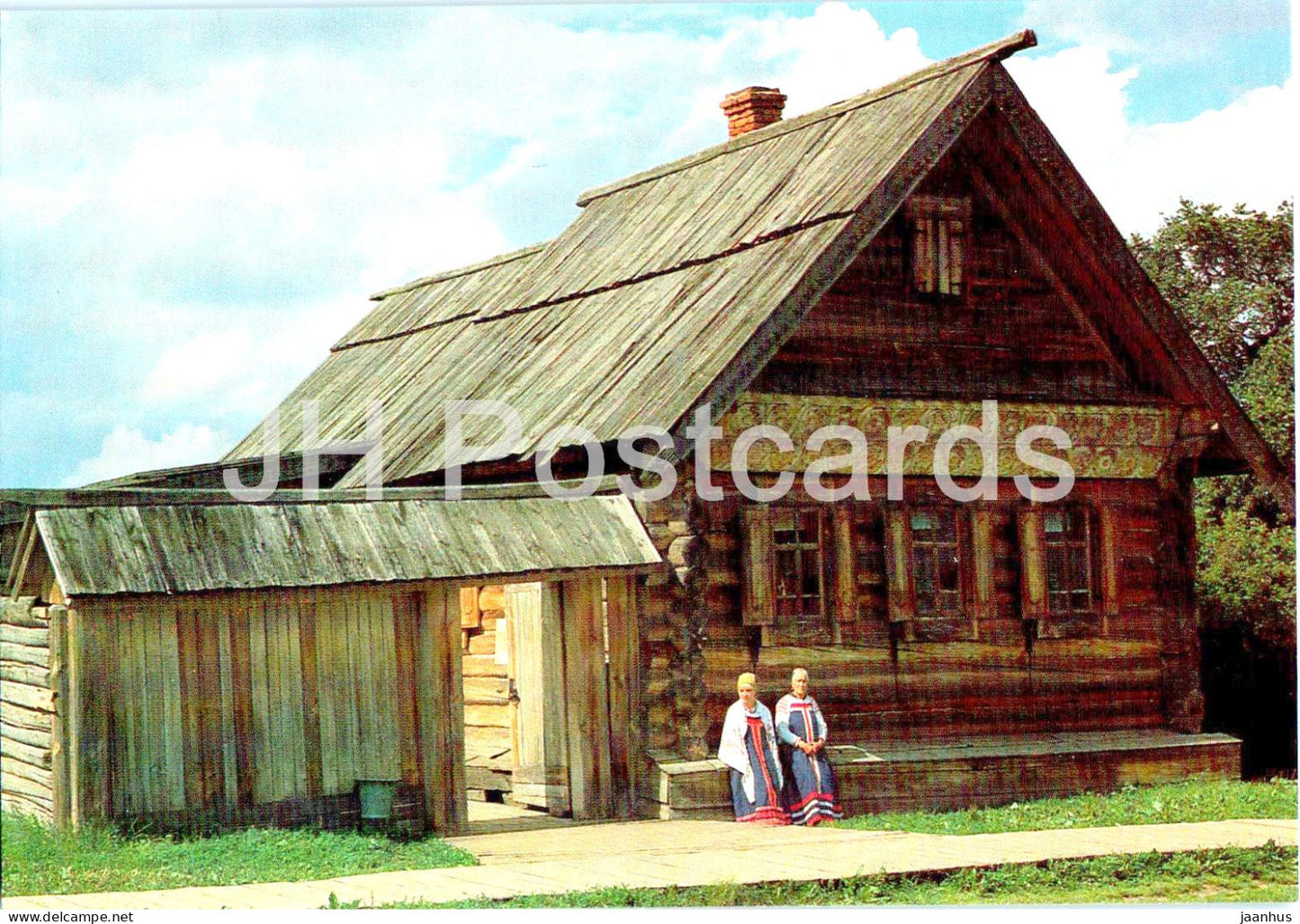 Suzdal - The Museum of Wooden Architecture and Peasant Life - peasant house from Ilykino - 1988 - Russia USSR - unused - JH Postcards