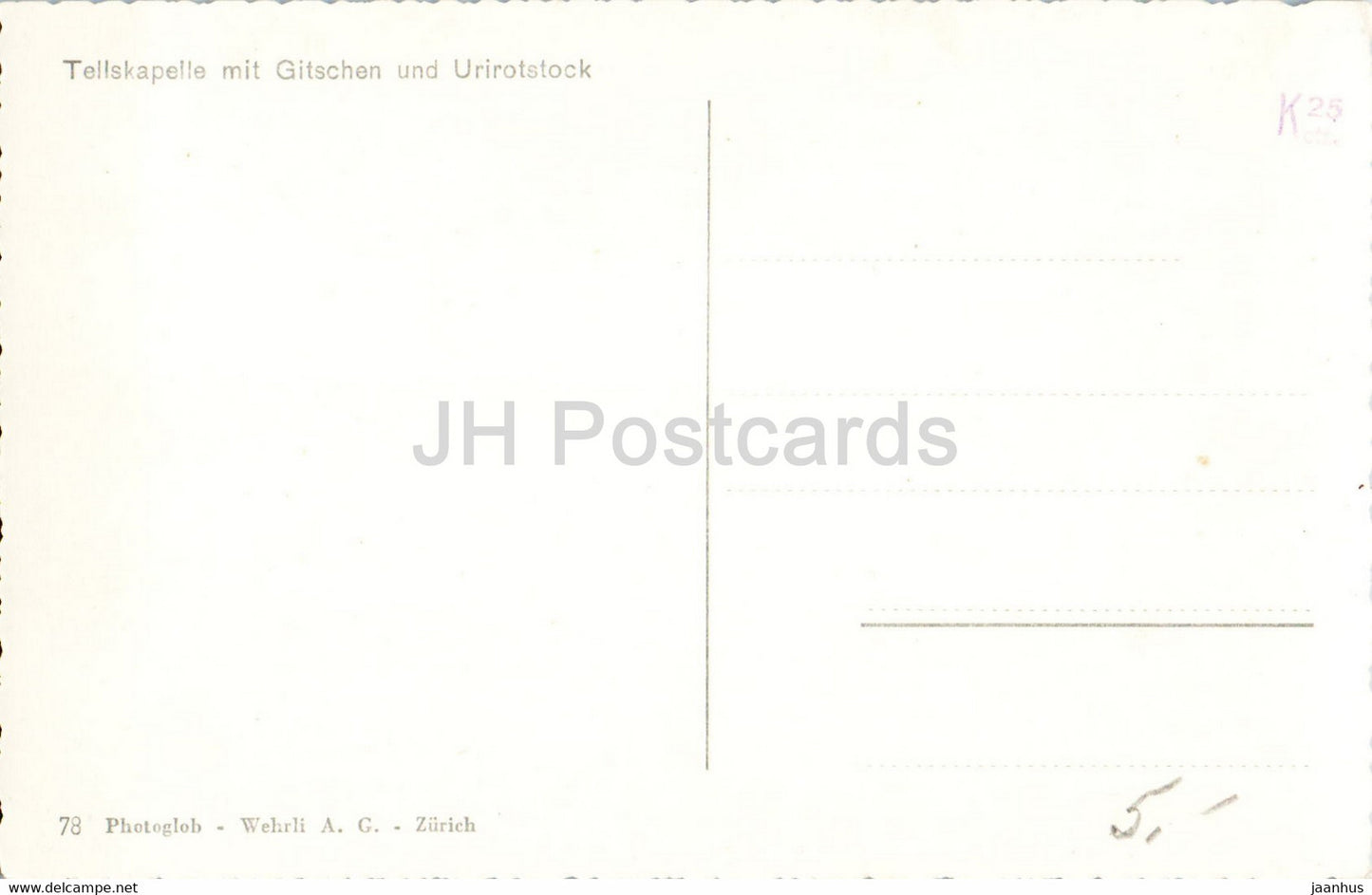 Tellskapelle mit Glitschen und Urirotstock - ship - 78 - old postcard - Switzerland - unused