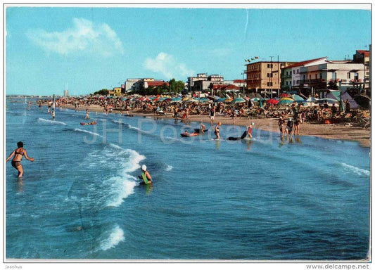 La Spiaggia Vista dal Mare - beach - Torre Pedrera - Emilia-Romagna - 13221 - Italia - Italy - sent to Germany 1967 - JH Postcards