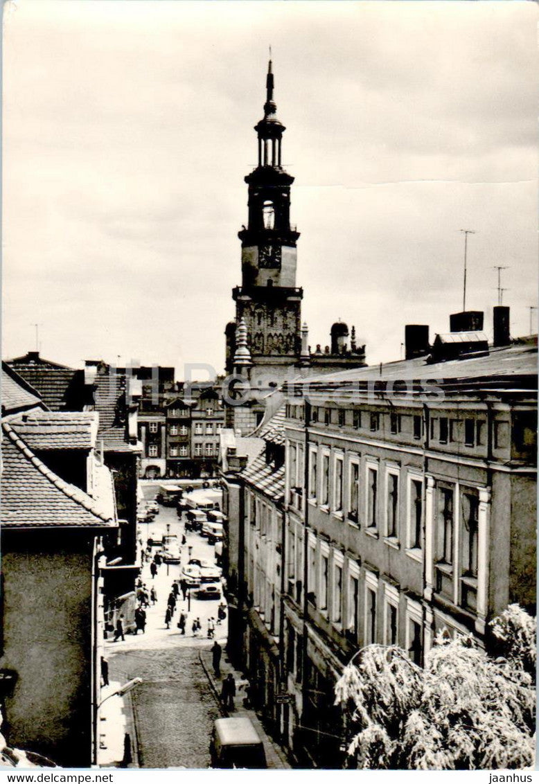 Poznan - Stary Rynek i ratusz od strony ulicy Zamkowej - Old Market Square - Zamkowa - multiview - 1969 - Poland - used - JH Postcards