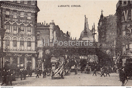 London - Ludgate Circus - Auto Photo Series - old postcard - England - United Kingdom - unused - JH Postcards