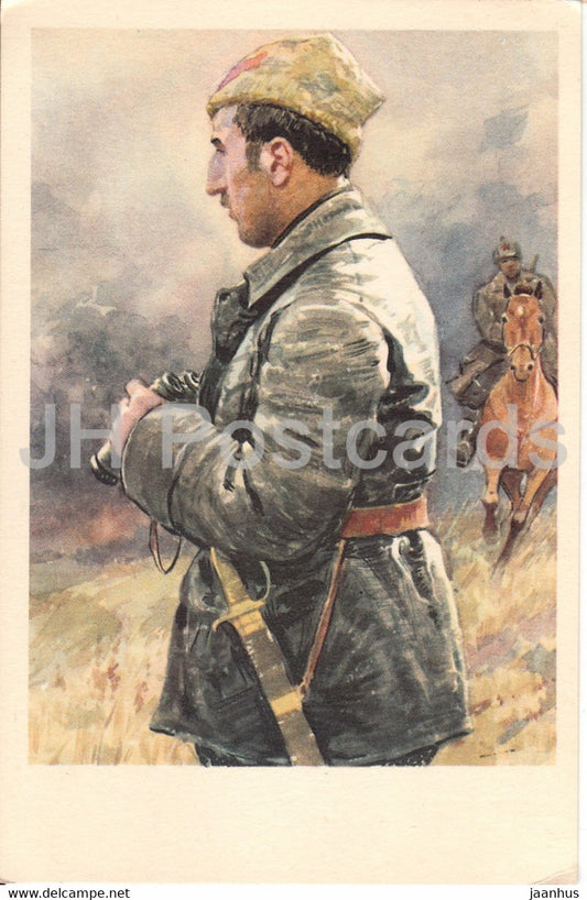 Heroes of the Russian Civil War - Vasily Kakvidze - illustration - 1969 - Russia USSR - unused - JH Postcards