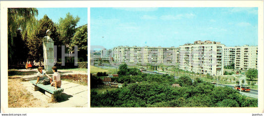 Poltava - monument to the unconquered citizens of Poltava - residential area Almaznyi - 1987 - Ukraine USSR - unused