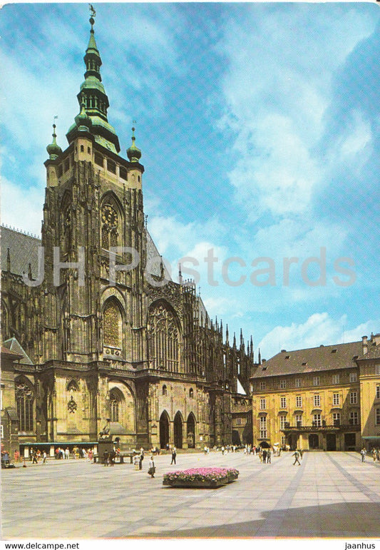 Praha - Prague - Third Castle Courtyard and the St Vitus Cathedral - Czechoslovakia - Czech Republic - unused - JH Postcards