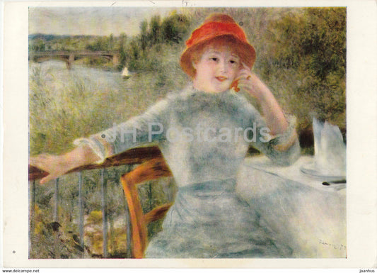 painting by Auguste Renoir - Fruhstuck im Freien - Luncheon in the Open - French art - Germany - used - JH Postcards