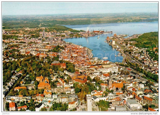 Flensburg - panorama - Germany - ungelaufen - JH Postcards