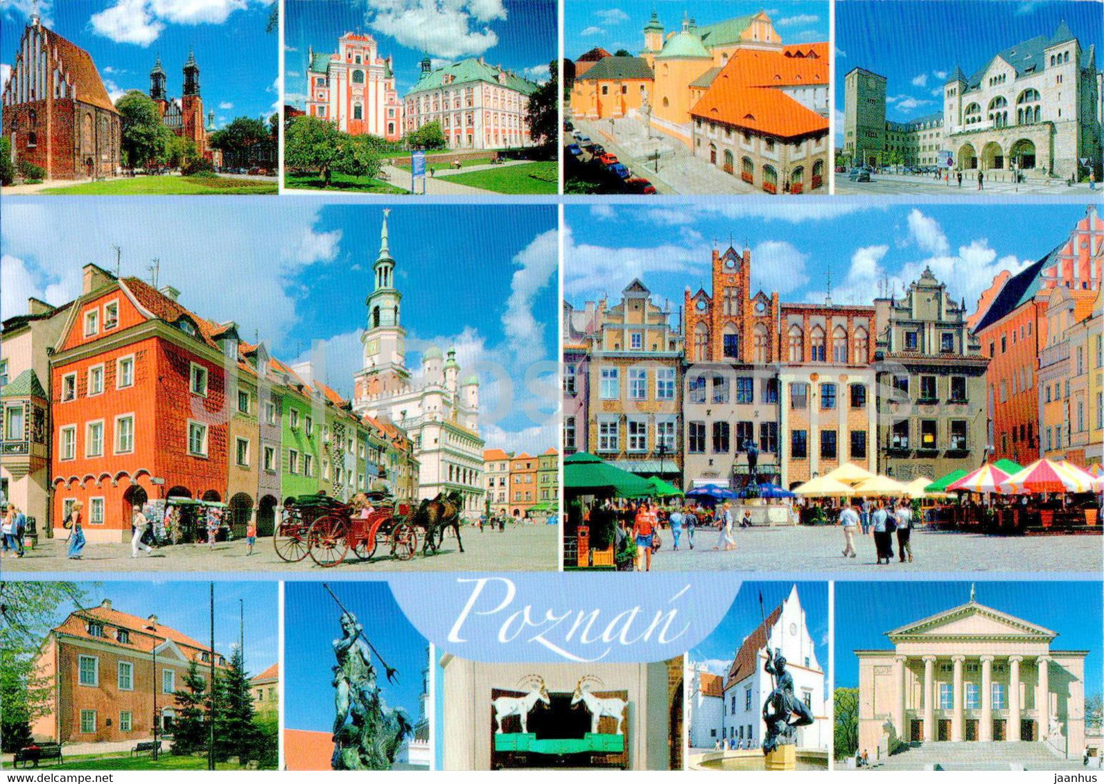 Poznan - 3 -  multiview - Poland - unused - JH Postcards