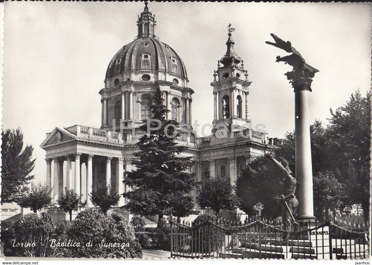 Torino - Turin - Basilica di Superga - cathedral - 1962 - Italy - used - JH Postcards