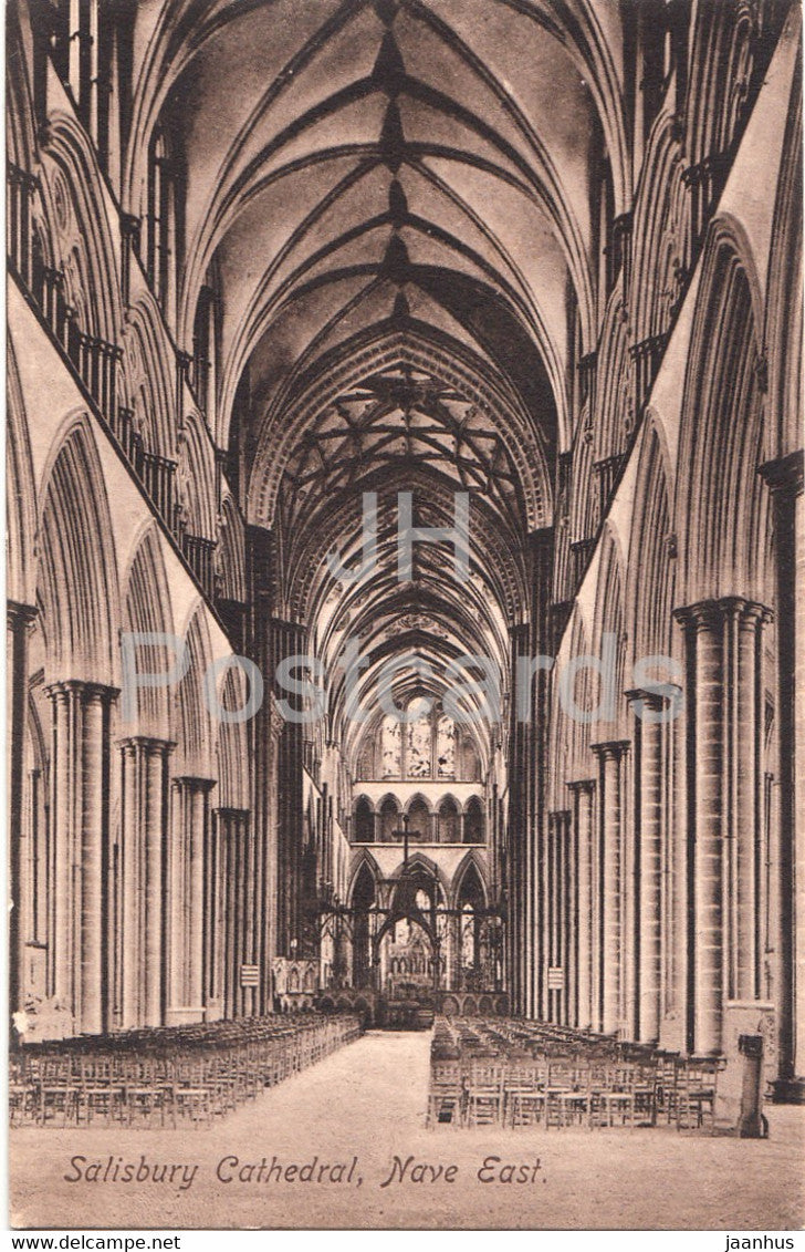 Salisbury Cathedral - Nave East - 19758 - old postcard - England - United Kingdom - unused - JH Postcards