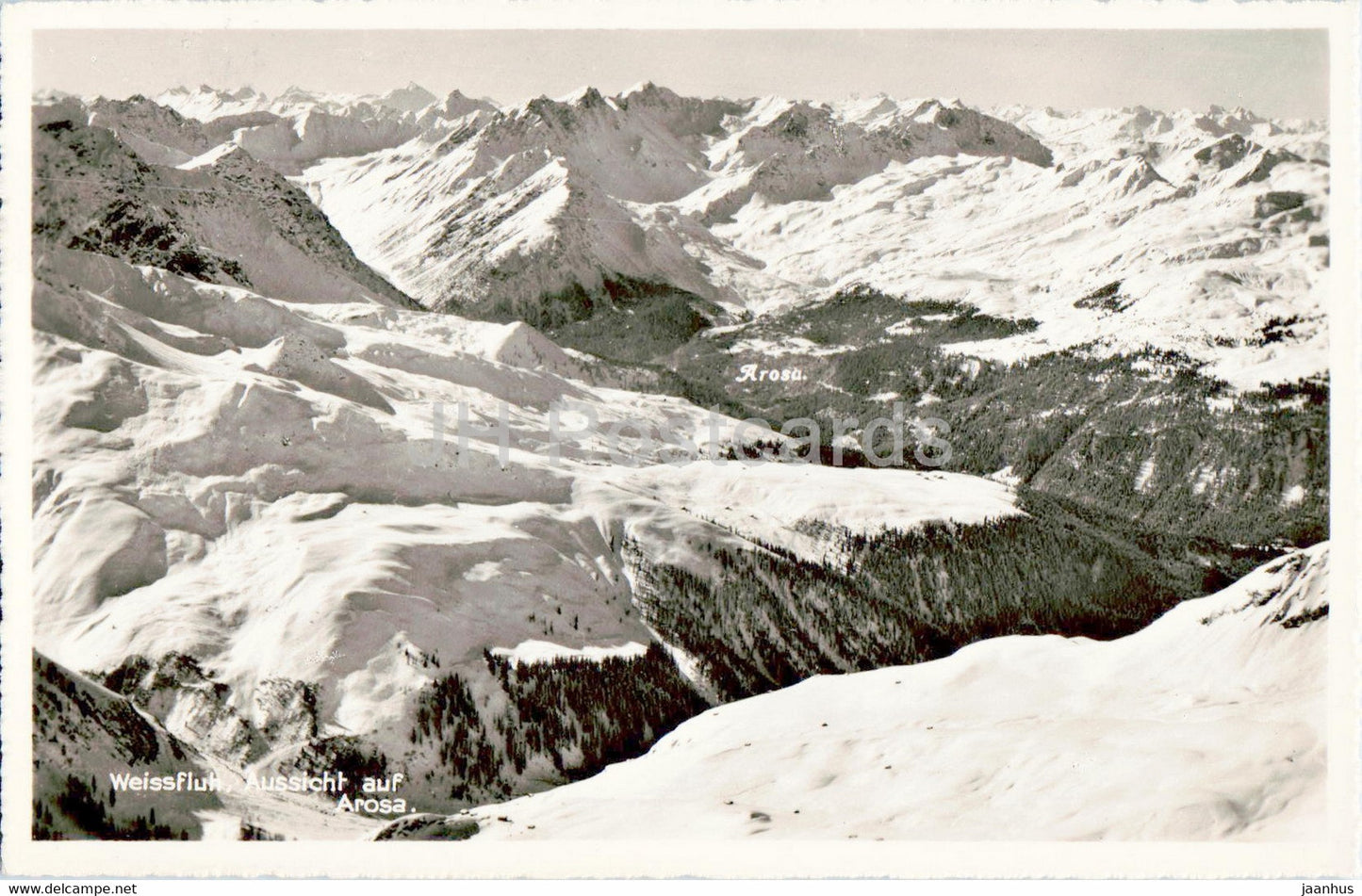 Blick von der Weissfluh gegen Arosa - 195 - old postcard - 1950 - Switzerland - used - JH Postcards