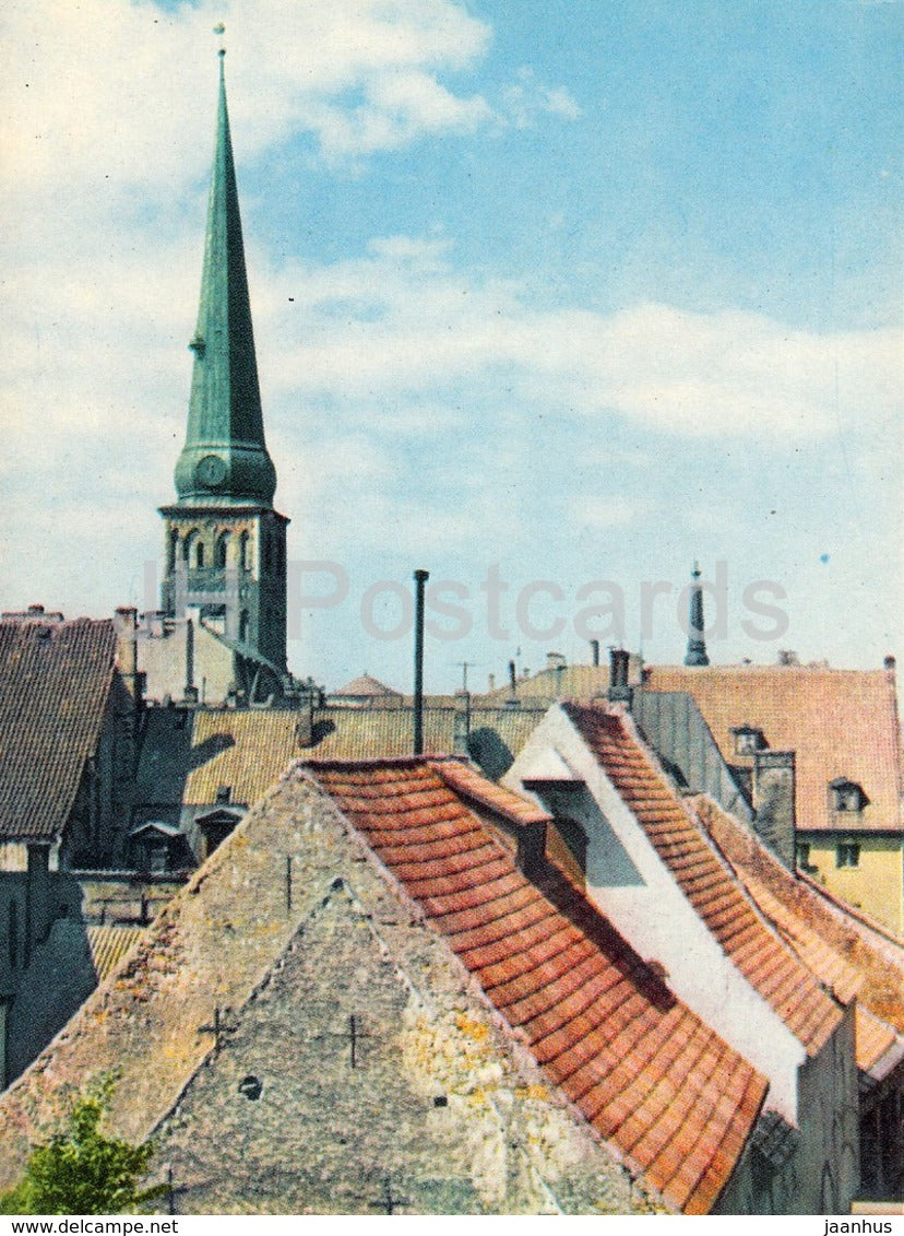 Old Riga - Roofs of Old Riga and the spire of St. James Church - 1963 - Latvia USSR - unused - JH Postcards