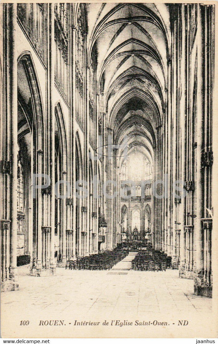 Rouen - Interieur de l'Eglise Saint Ouen - 109 - church - old postcard - France - unused - JH Postcards