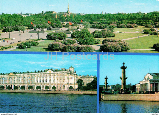 Leningrad - St Petersburg - Field of Mars - Winter Palace - Hermitage - postal stationery - 1986  Russia USSR - unused - JH Postcards