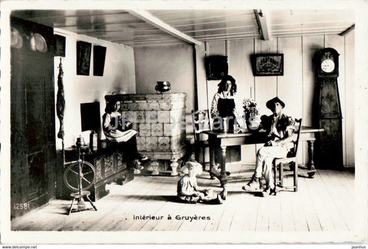 Interieur a Gruyeres - 12581 - old postcard - Switzerland - unused - JH Postcards