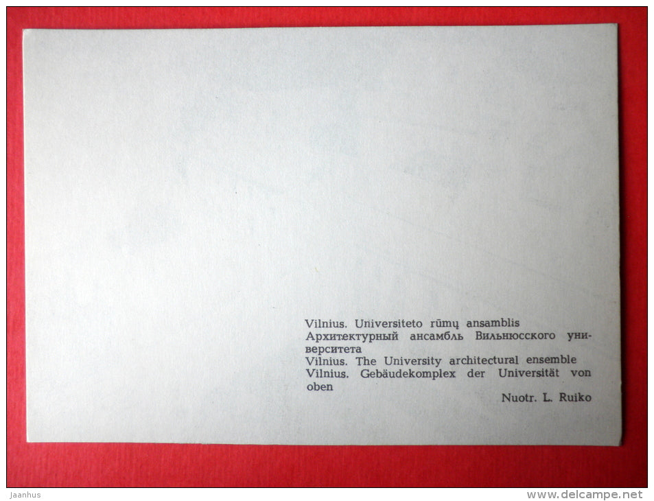 The University architectural ensemble - Vilnius Old Town - 1981 - Lithuania USSR - unused - JH Postcards