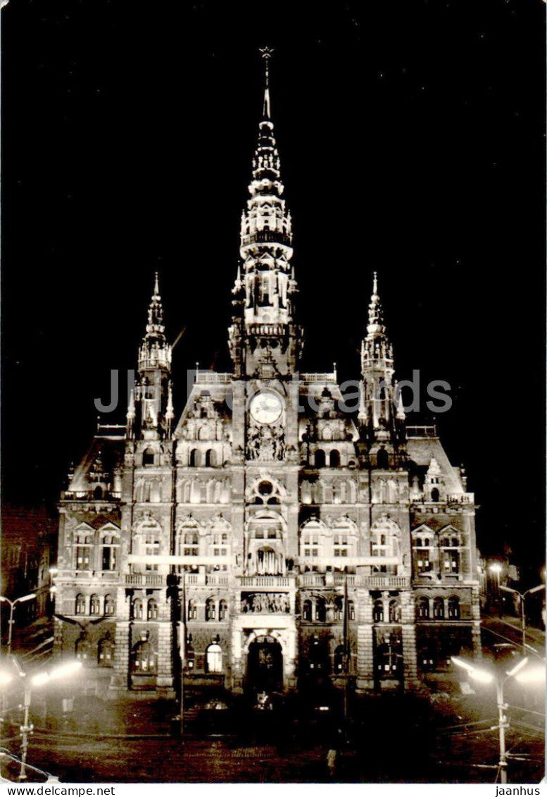 Liberec - Radnice pri slavnostnim osvetleni - Town Hall at lightning - Czech Repubic - Czechoslovakia - unused - JH Postcards