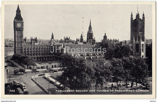 London - Parliament Square and Houses of Parliament - 742 - 1957 - United Kingdom - England - used - JH Postcards