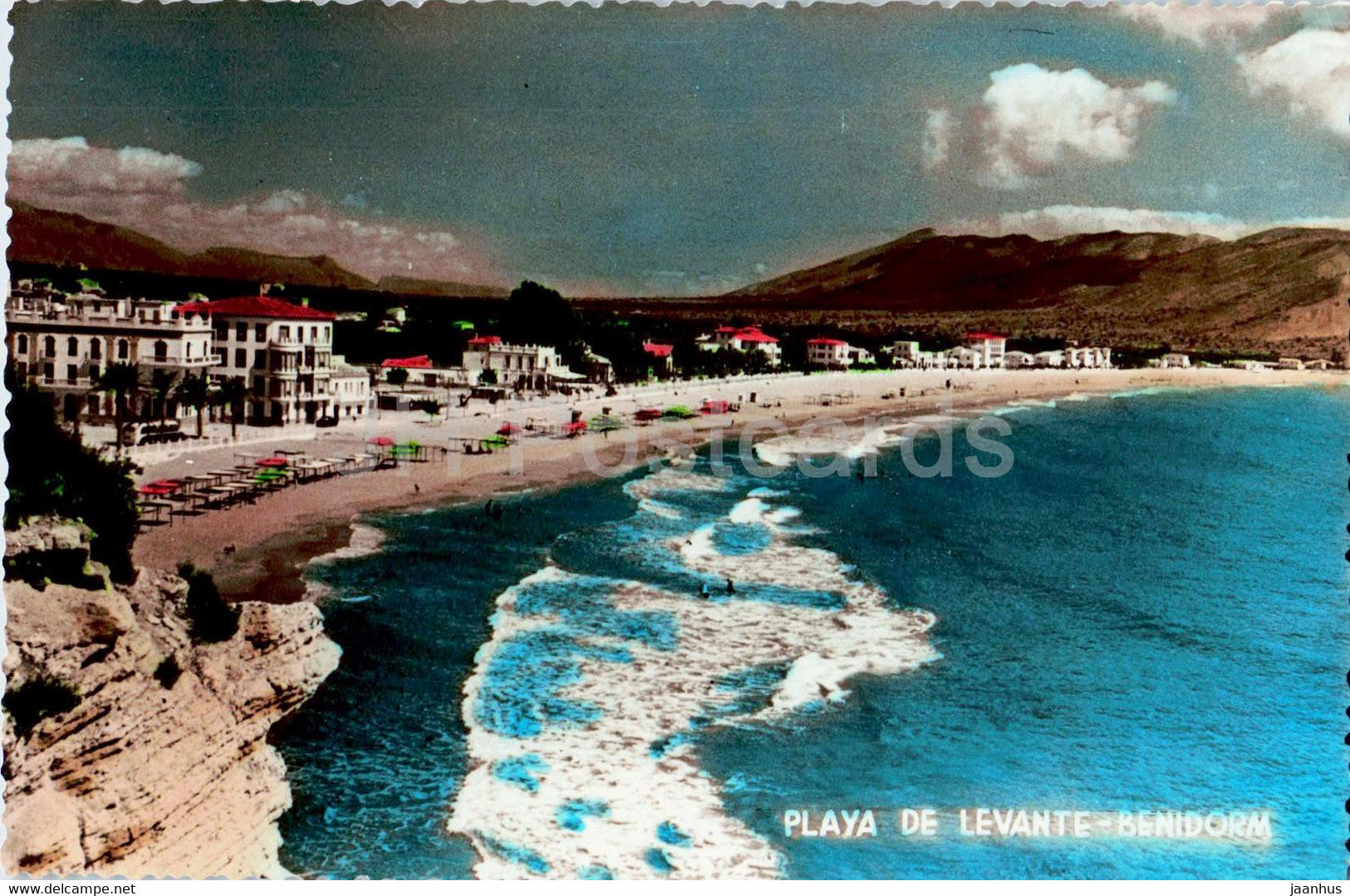 Benidorm - Playa de Levante - beach - old postcard - Spain - unused - JH Postcards