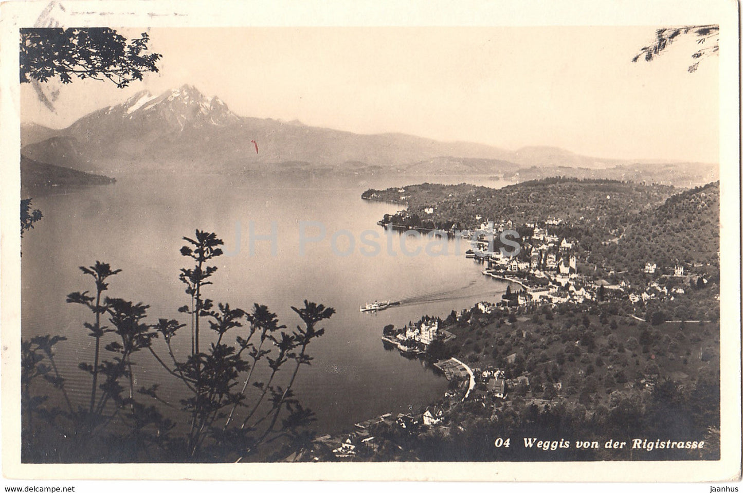 Weggis von der Rigistrasse - 04 - old postcard - 1929 - Switzerland - used - JH Postcards