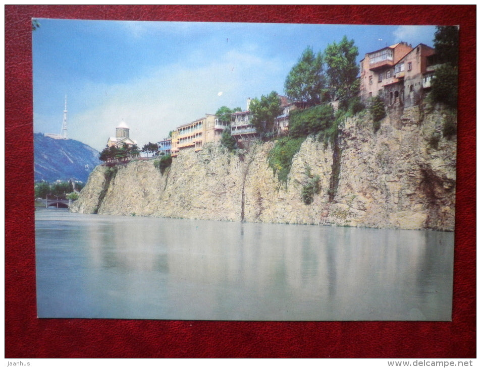 Restores old buildings on the brow of Metekhi plateau - Tbilisi - 1985 - Georgia USSR - unused - JH Postcards