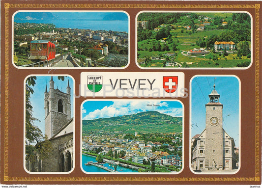 Vevey - Lac Leman - funicular - multiview - 13089 - Switzerland - unused - JH Postcards