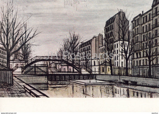 painting by Bernard Buffet - Saint Martin Canal - French art - 1967 - Russia USSR - unused - JH Postcards