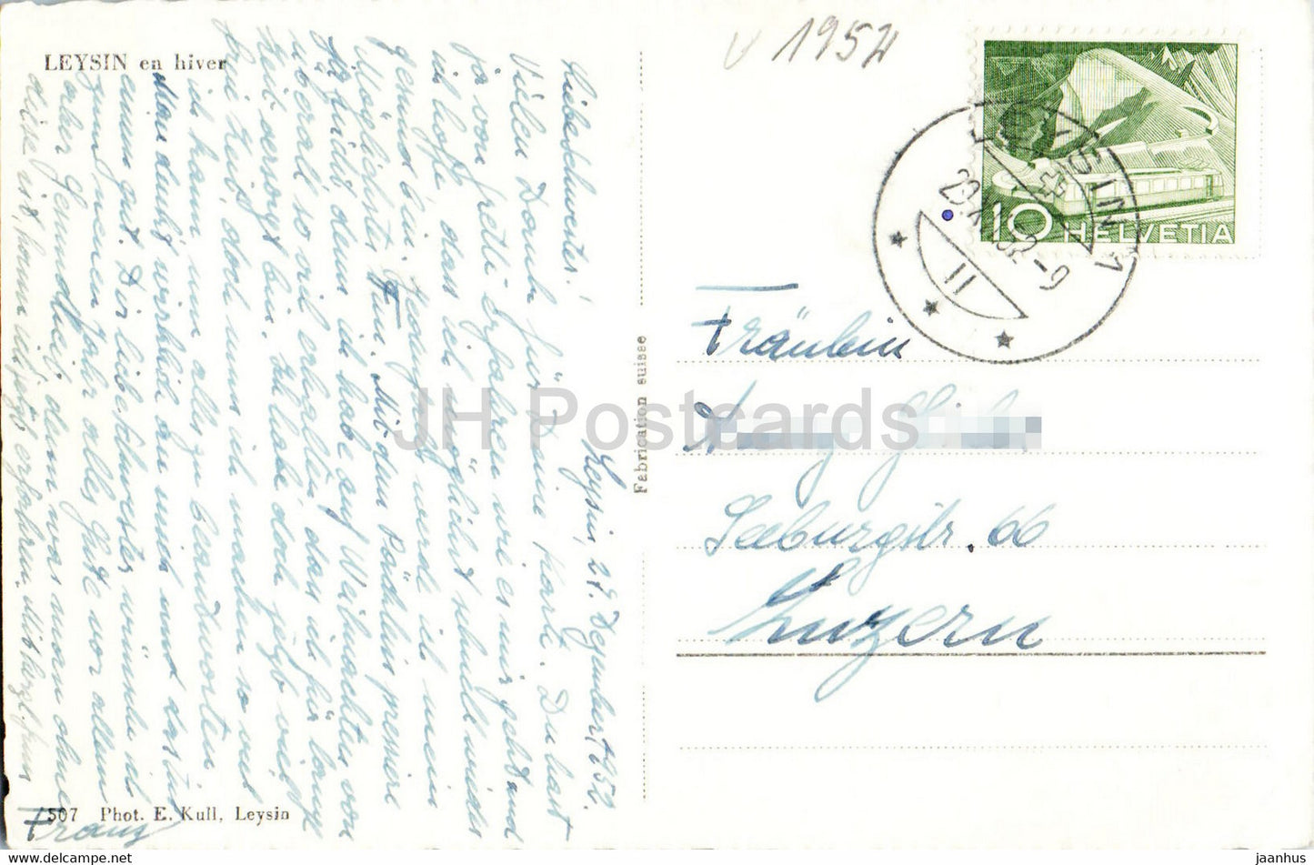 Leysin en hiver – 507 – 1952 – alte Postkarte – Schweiz – gebraucht