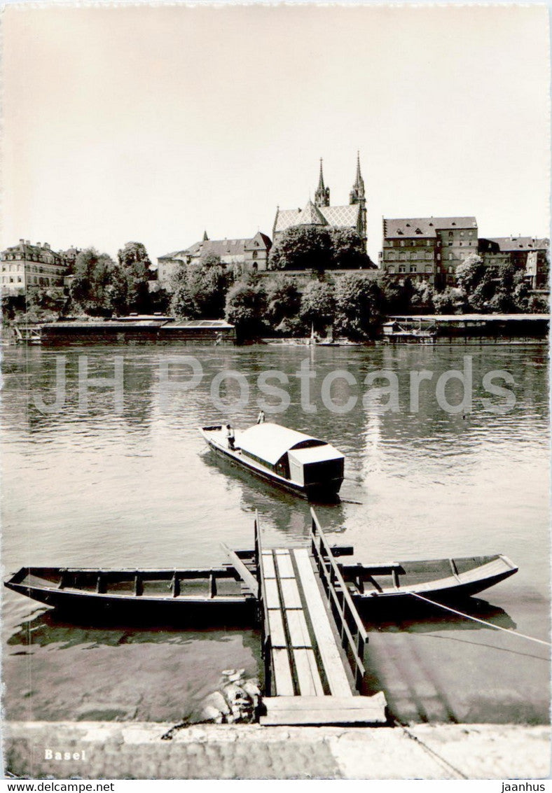 Basel - boat - 11088 - old postcard - Switzerland - unused - JH Postcards