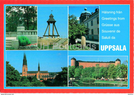 Uppsala - Wennerbergsstatyn - Gunillaklockan - Gustavianum - Domkyrkan - Slottet - Sweden - unused - JH Postcards