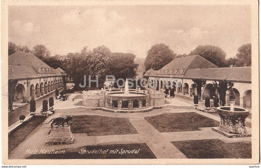 Bad Nauheim - Sprudelhof mit Sprudel - old postcard - Germany - unused - JH Postcards